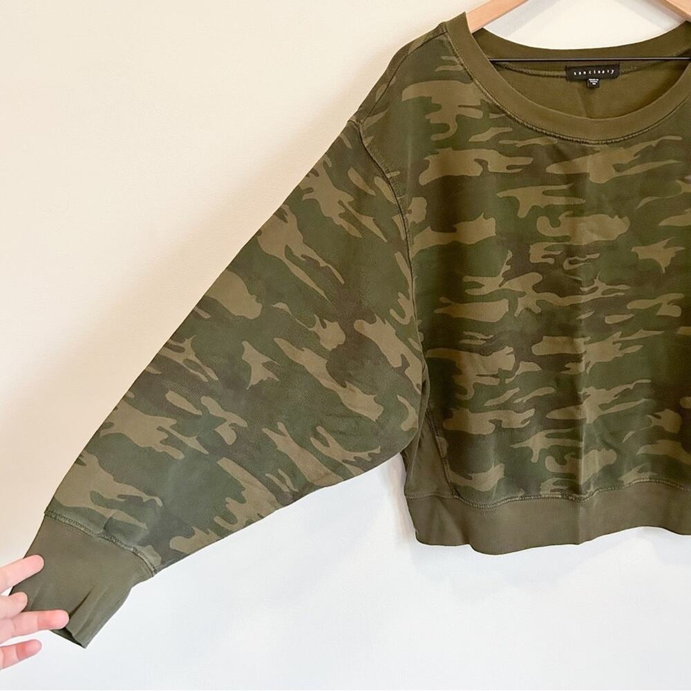 Sanctuary Dolman Army Pullover Sweatshirt Green Size M - Picture 5 of 8